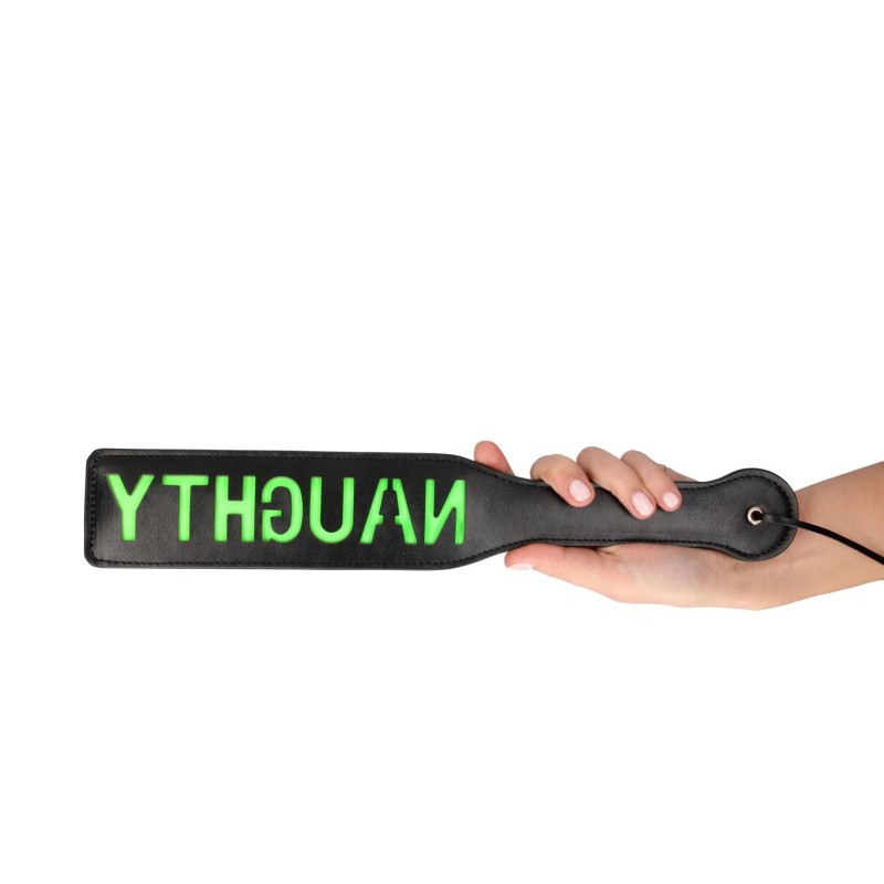 'Naughty'' Paddle - Glow in the Dark - Black/Neon Green